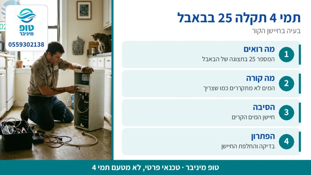 תמי 4 תקלה 25 בבאבל: בעיה בחיישן הקור
