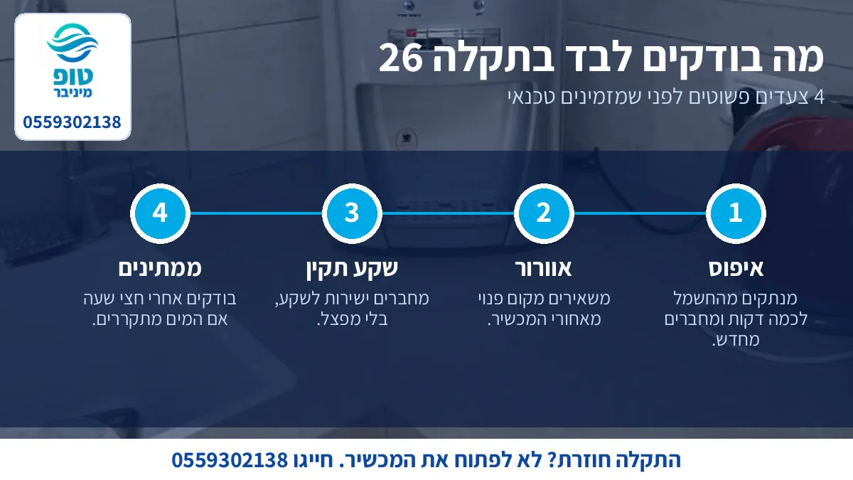 מה בודקים לבד כשהתמי 4 פרימו מציג תקלה 26