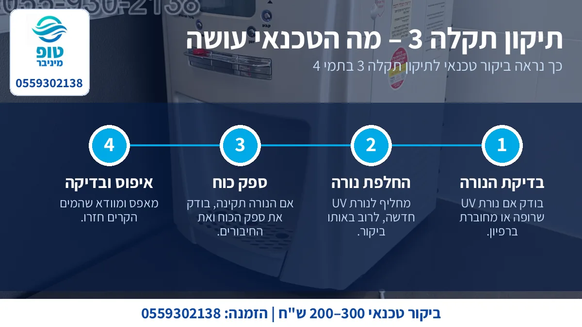 תיקון תקלה 3 בתמי 4: מה טכנאי תמי 4 עושה בביקור